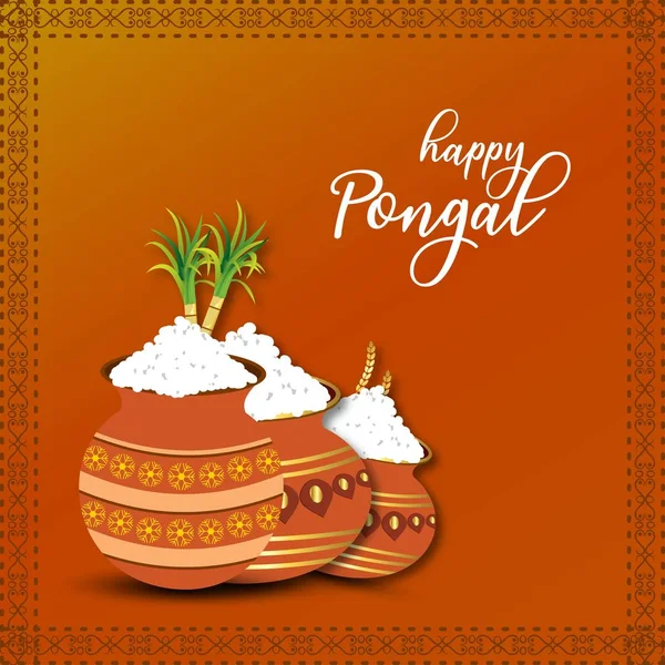 Happy Pongal Background Illustration Vectorielle — Image vectorielle