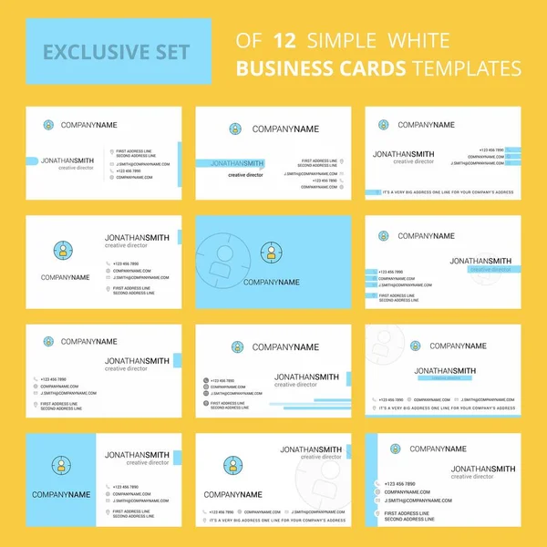 Set Target Creative Busienss Card Template Logotipo Creativo Editable Fondo — Archivo Imágenes Vectoriales