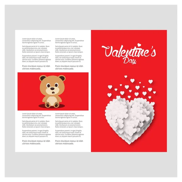 Modèle Carte Voeux Pour Saint Valentin — Image vectorielle