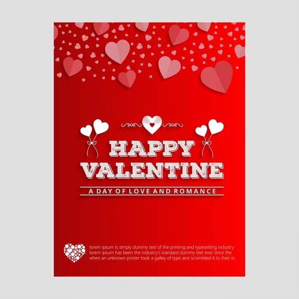 Valentines Day Holiday Greeting Card — Stock Vector