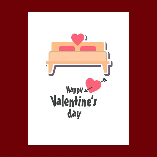 Valentines Day Holiday Greeting Card — Stock Vector