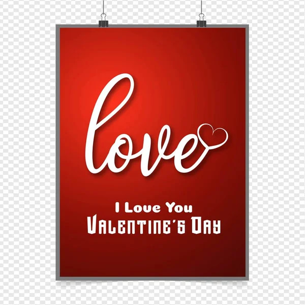 Valentines Day Holiday Greeting Card — Stock Vector