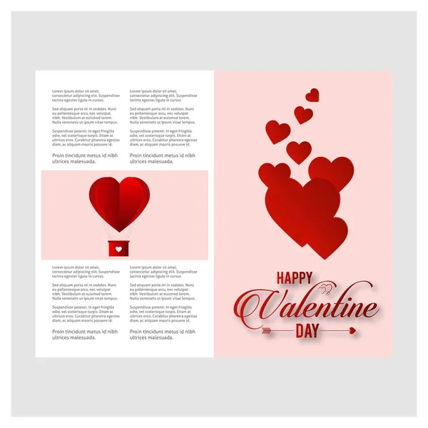 Tarjeta Felicitación Día San Valentín Plantilla — Vector de stock