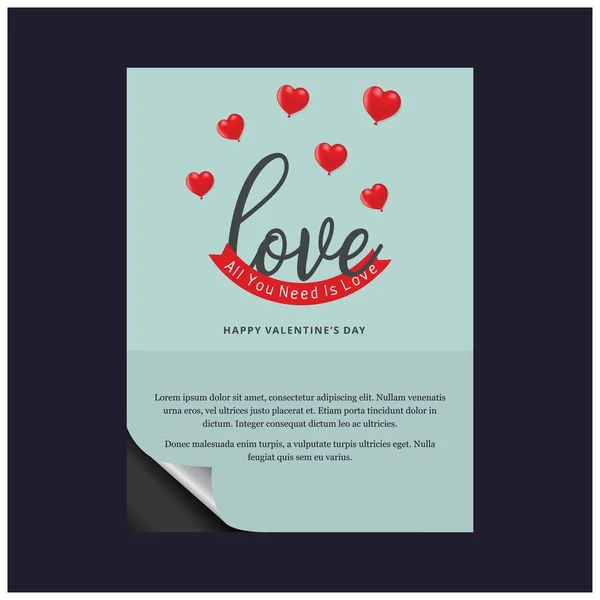 Carte Vœux Pour Saint Valentin — Image vectorielle