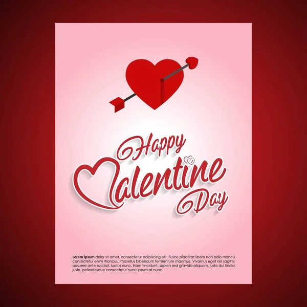 Valentines Day Holiday Greeting Card — Stock Vector