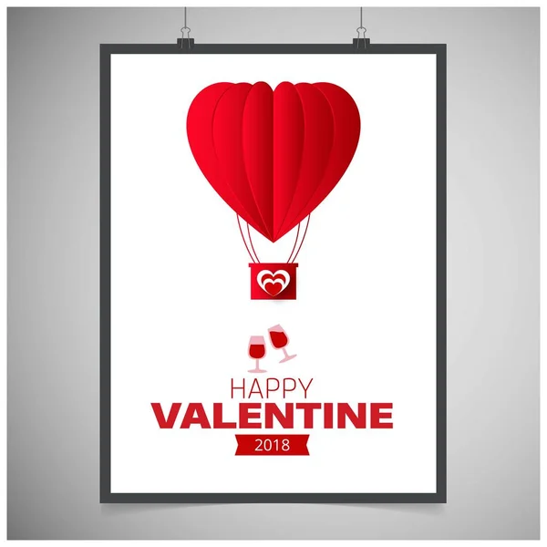 Carte Vœux Pour Saint Valentin — Image vectorielle