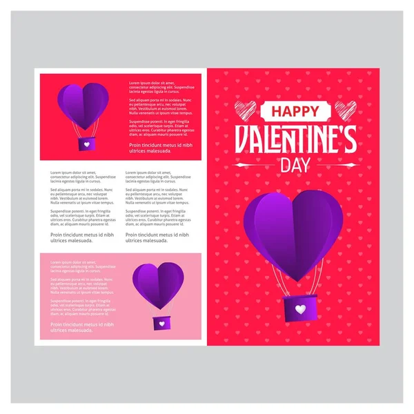 Tarjeta Felicitación Día San Valentín Plantilla — Vector de stock