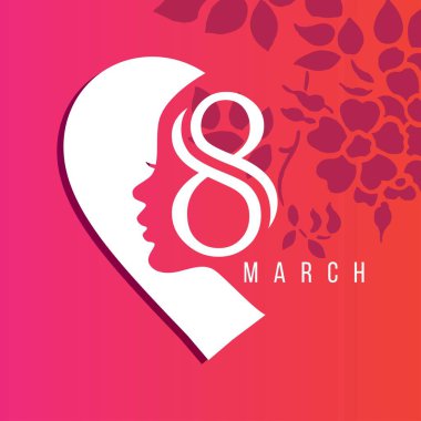 8 Mart Dünya Kadınlar Günü backgr ile logo vektör tasarımı