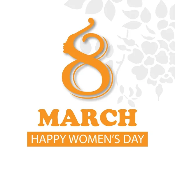 8 Martie logo design vectorial cu backgr Ziua Internațională a Femeii — Vector de stoc