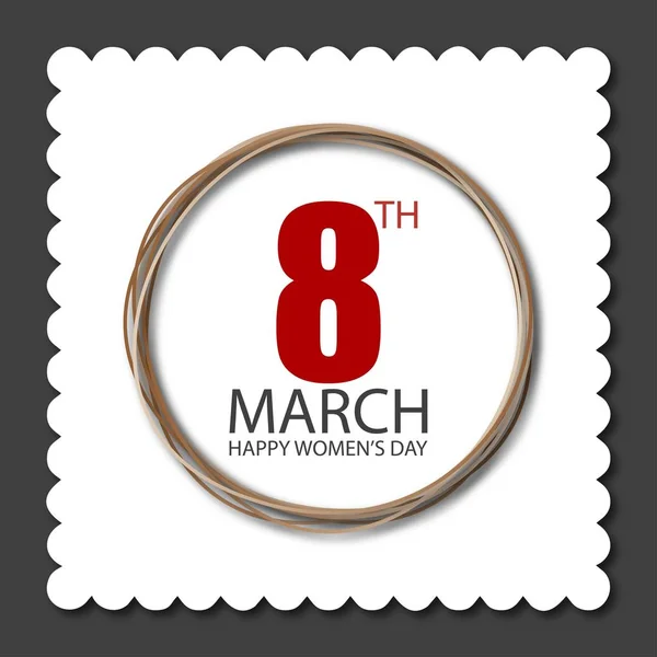 8 Martie logo design vectorial cu backgr Ziua Internațională a Femeii — Vector de stoc