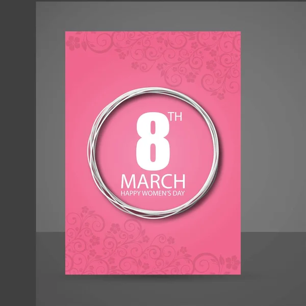 8 March logo vector design with international women's day backgr — Stock Vector