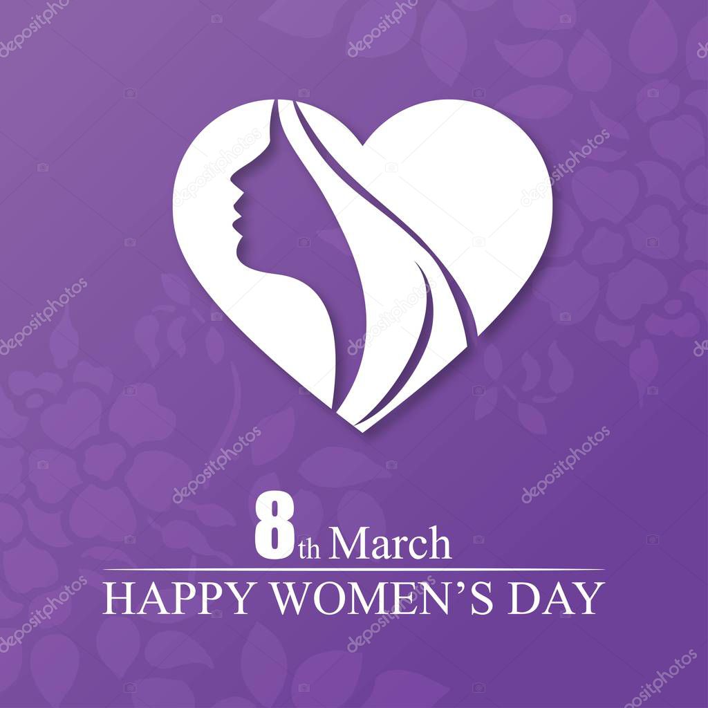 8 March logo vector design with international women's day backgr