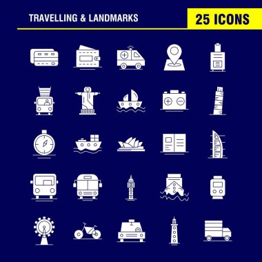 Seyahat ve yerler sağlam karakter simgesi Web, baskı ve mobil Ux/UI için Kit. Gibi: kart, kredi, kredi kartı, para, cüzdan, para, para, piktogram paketi. -Vektör