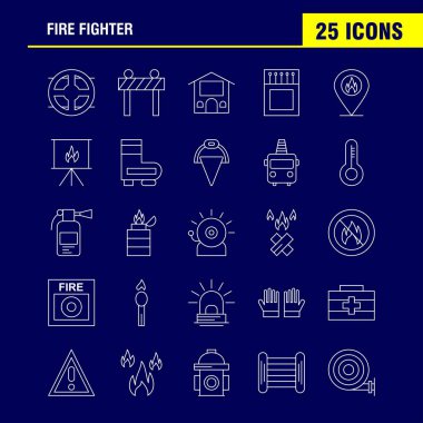 İtfaiyeci satırı simgesi Web, baskı ve mobil Ux/UI için Kit. Gibi: yanık, Fighter, yangın, itfaiyeci, bariyer, Masa, savaş, yangın, piktogram paketi. -Vektör