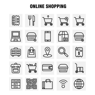 Satır Icon Pack tasarımcılar ve geliştiriciler için alışveriş. Simgeler satın almak, Online, satış, satış, alışveriş, alışveriş, yan, vektör çanta