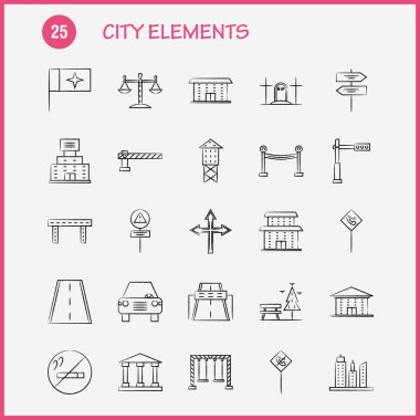Şehir öğeleri elle çizilmiş Icons Set için Infographics, mobil Ux/UI Kit ve baskı tasarımı. Şunları içerir: Sessiz hoparlör, ses, sessiz, hoparlör, hoparlör, ses, medya, Eps 10 - vektör