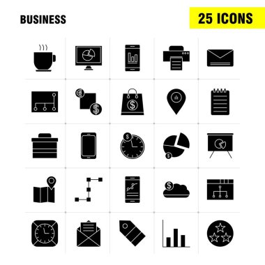 İş sağlam glif Icons Set için Infographics, mobil Ux/UI Kit ve baskı tasarımı. Şunları içerir: Ağ, Internet, paylaşımı, ağ, monitör, paylaşım, arama, bilgisayar, koleksiyon Modern Infographic Logo ve piktogram. -Vektör