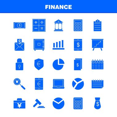 Finans sağlam glif Icons Set Infographics, mobil Ux/UI için Kit ve baskı tasarımı. Şunları içerir: Dolar, para, para, çiçek, satış, bulut, indirim, Satılık koleksiyonu Modern Infographic Logo ve piktogram. -Vektör