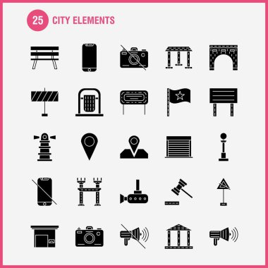 Eğlence katı glif Icons Set için Infographics, mobil Ux/UI Kit ve baskı tasarımı. İçerir: Dart oyunu, hedef, Dart, ok, Dart oyunu, hedef, Eps 10 - vektör