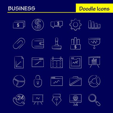 İş el çekilmiş Icons Set için Infographics, mobil Ux/UI Kit ve baskı tasarımı. Şunları içerir: Vektör, grafik, çizgiler, eğitim, kahve, çay, yemek, yemek, koleksiyon Modern Infographic Logo ve piktogram. -Vektör