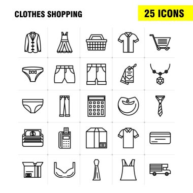 Giyim hattı simgeler alışveriş ayarla için Infographics, mobil Ux/UI Kit ve baskı tasarımı. Şunları içerir: Kemer, kemer, tutarak bezler, deri kemer, kredi kartı, Eps 10 - vektör