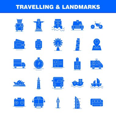 Seyahat ve yerler sağlam karakter simgesi Web, baskı ve mobil Ux/UI için Kit. Gibi: kart, kredi, kredi kartı, para, cüzdan, para, para, piktogram paketi. -Vektör