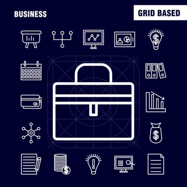 İş hattı Icons Set için Infographics, mobil Ux/UI kiti ve 