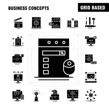 İş kavramları katı glif Icons Set için Infographics, mobil Ux/UI Kit ve baskı tasarımı. Şunları içerir: Dolar, para, para, para birimi, ölçek, Kupası, içki, çay, koleksiyon Modern Infographic Logo ve piktogram. -Vektör