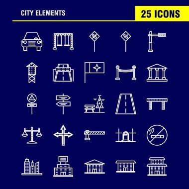 Şehir öğeleri satır Icons Set Infographics, mobil Ux/UI için Kit ve baskı tasarımı. Şunları içerir: Sessiz hoparlör, ses, sessiz, hoparlör, hoparlör, ses, medya, Eps 10 - vektör