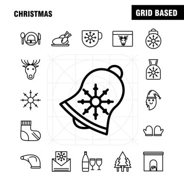 Noel çizgi Icons Set için Infographics, mobil Ux/UI Kit ve baskı tasarımı. Şunları içerir: Kardan adam, Noel, Winters, Festivali, kardan adam, Noel, Winters, Festivali, koleksiyon Modern Infographic Logo ve piktogram. -Vektör