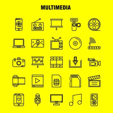 Restoran hattı Icons Set için Infographics, mobil Ux/UI Kit ve baskı tasarımı. Şunları içerir: Topuz, yemek, yemek, Kahvaltı, Avogadro, gıda, meyve, yemek, Eps 10 - vektör