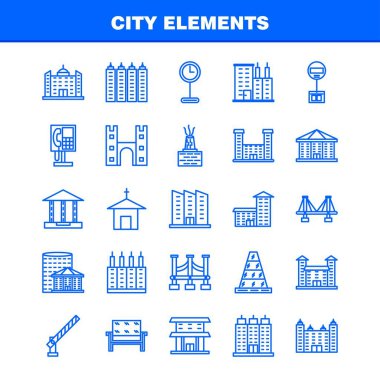 Şehir öğeleri satır Icons Set Infographics, mobil Ux/UI için Kit ve baskı tasarımı. Şunları içerir: Araba, araç, seyahat, ulaşım, Çeşme, su duş, şehir, Eps 10 - vektör