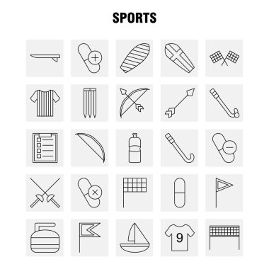 Spor çizgi simgesi Web, baskı ve mobil Ux/UI için Kit. Gibi: B