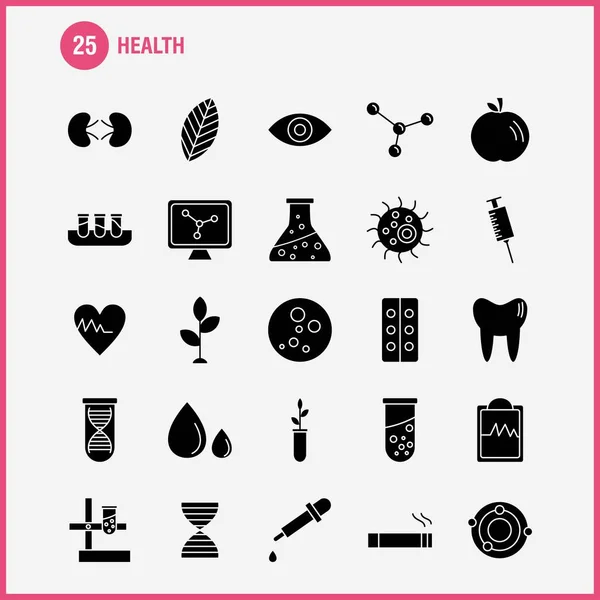 Health Solid Glyph Icon Web Print Mobile Kit Например Biology — стоковый вектор