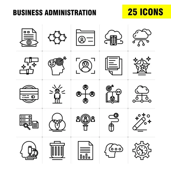 Juego Iconos Línea Administración Empresas Para Infografías Kit Móvil Diseño — Archivo Imágenes Vectoriales