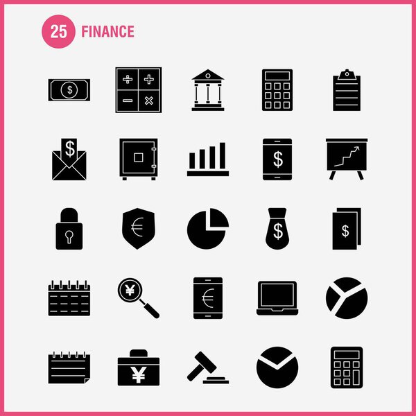 Finance Solid Glyph Icons Set For Infographics, Mobile UX/UI Kit And Print Design. Include: Dollar, Coin, Money, Flower, Sale, Cloud, Discount, Sale Collection Modern Infographic Logo and Pictogram. - Vector