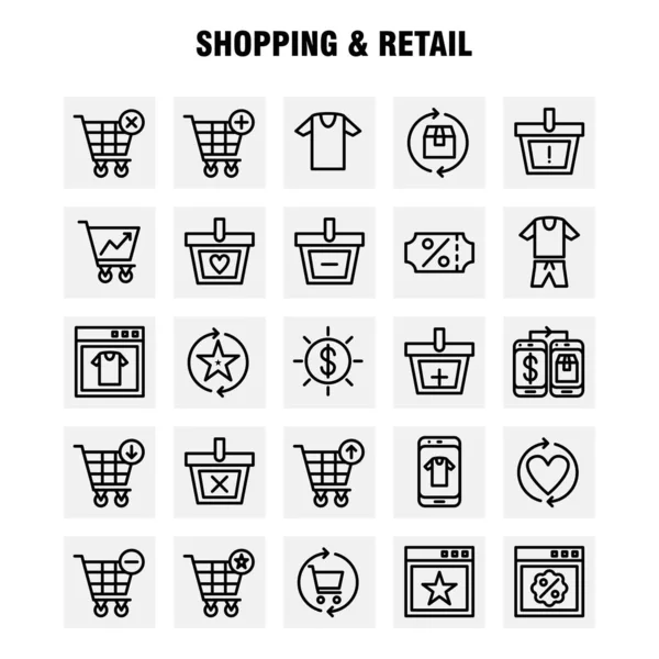 Shopping Line Icon Pack Für Designer Und Entwickler Symbole Für — Stockvektor
