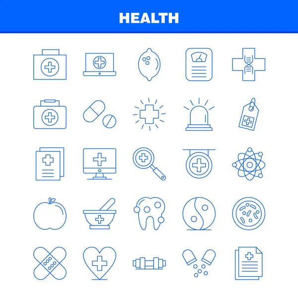 Health Line Icon Web Print Mobile Kit Ambulance Medical Healthcare — Stock Vector