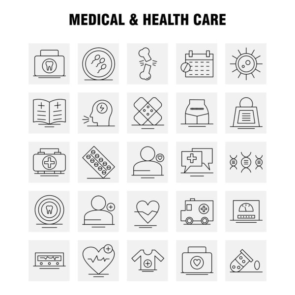 Иконка линии медицины и здравоохранения для веб, печати и мобильных UX / U
