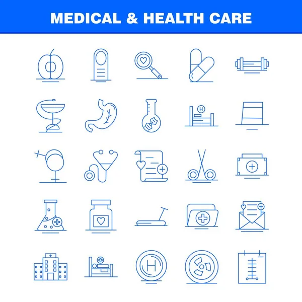 Medical Health Care Line Icon Web Print Mobile Kit Flask — Stock Vector