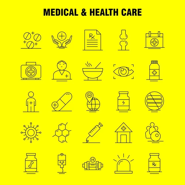 Медична Охорони Здоров Значок Рядок Інтернету Друку Мобільного Kit Такі — стоковий вектор