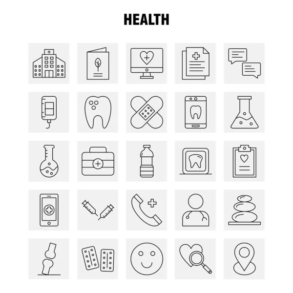 Εικονίδιο Γραμμή Υγείας Για Web Και Εκτύπωση Κινητό Κιτ Όπως — Διανυσματικό Αρχείο