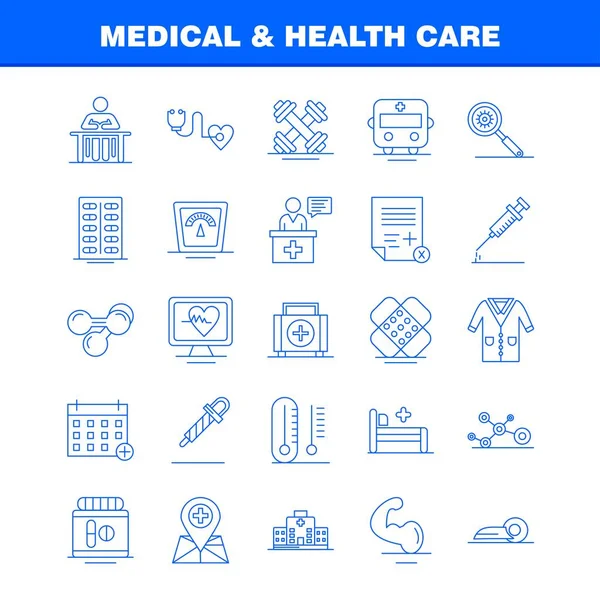 Medical Health Care Line Icon Web Print Mobile Kit Medical — Stock Vector