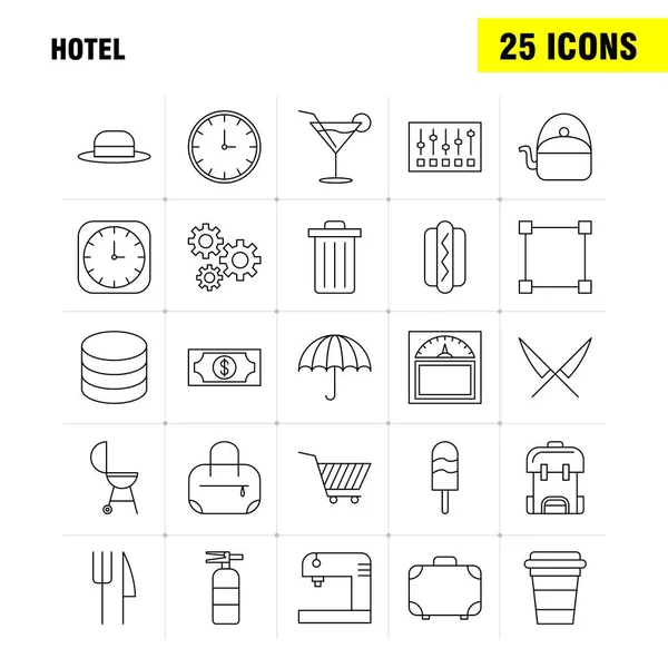 Hotel Line Icon Für Web Print Und Mobile Kit Wie — Stockvektor