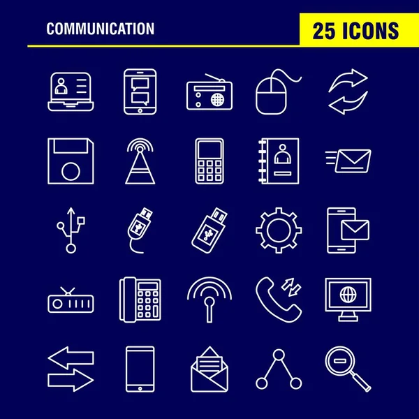 Letişim Hattı Icons Set Için Infographics Mobil Kit Baskı Tasarımı — Stok Vektör