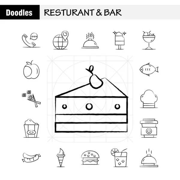 Icono Dibujado Mano Del Restaurante Barra Para Tela Impresión Equipo — Vector de stock