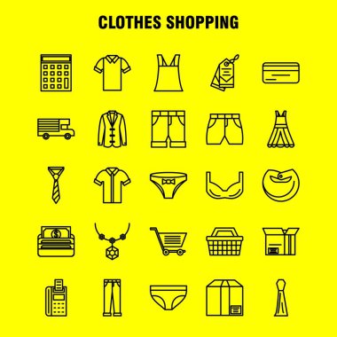 Giyim hattı simgeler alışveriş ayarla için Infographics, mobil Ux/UI Kit ve baskı tasarımı. Şunları içerir: Kemer, kemer, tutarak bezler, deri kemer, kredi kartı, Eps 10 - vektör