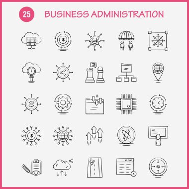 İşletme el çekilmiş Icons Set için Infographics, mobil Ux/UI Kit ve baskı tasarımı. Şunları içerir: Hedef, odak, ok, yön, belge, dosya, Küre, Internet, koleksiyon Modern Infographic Logo ve piktogram. -Vektör