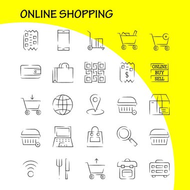 Alışveriş el çekilmiş Icon Pack için tasarımcılar ve geliştiriciler. Simgeler satın almak, Online, satış, satış, alışveriş, alışveriş, yan, vektör çanta