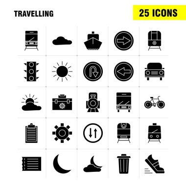 Web, baskı ve mobil Ux/UI için sağlam karakter simgesi seyahat seti. Gibi: araç kutusu, kutu, yapılandırma, ayar, ayarları, dişli, korumak, ayar, piktogram paketi. -Vektör